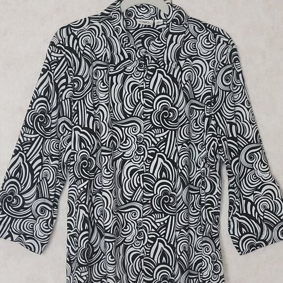 Black & White Zip Shirt Jacket Cato Womens Size XL - Picture 5 of 12